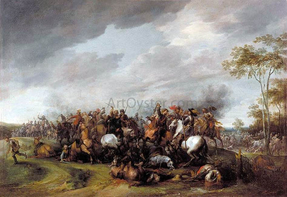  Pieter Snayers A Cavalry Engagement - Canvas Art Print