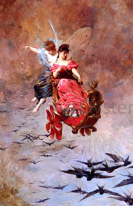  Alexandre Louis Leloir A Chariot Of Swallows - Canvas Art Print