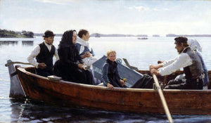  Albert Edelfelt A Child's Funeral - Canvas Art Print