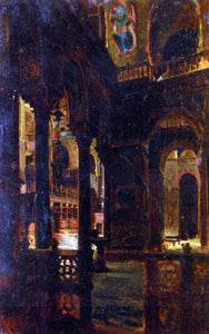  Giacomo Favretto A Church Interior - Canvas Art Print