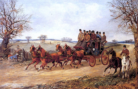  Henry Alken A Coach and Four on an Autumn Road - Canvas Art Print