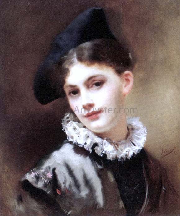  Gustave Jean Jacquet A Coquettish Smile - Canvas Art Print