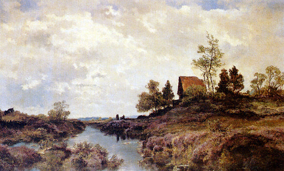  Joseph Wenglein Cottage Nestled In A River Landscape - Canvas Art Print