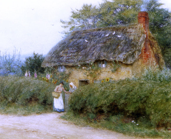  Helen Allingham RWS A Cottage With Sunflowers At Peaslake - Canvas Art Print