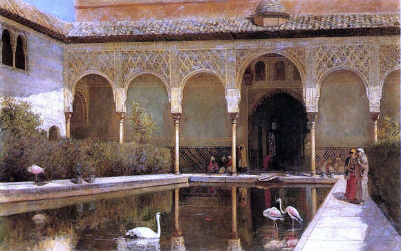  Edwin Lord Weeks A Court in The Alhambra in the Time of the Moors - Canvas Art Print