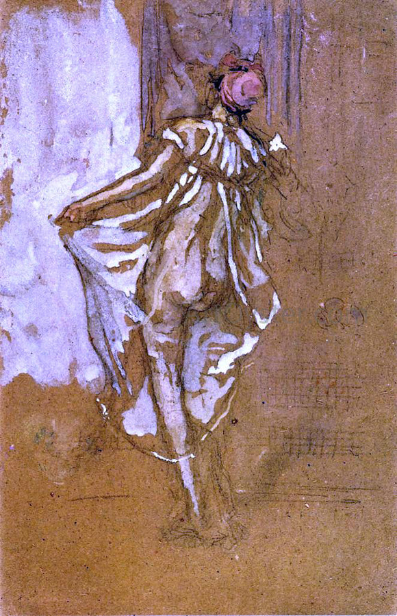  James McNeill Whistler A Dancing Woman in a Pink Robe, Seen from the Back - Canvas Art Print