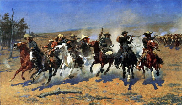 Frederic Remington A Dash for the Timber - Canvas Art Print