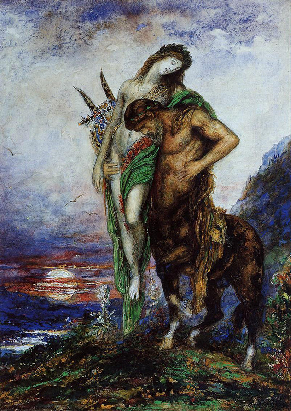  Gustave Moreau A Dead Poet being Carried by a Centaur - Canvas Art Print