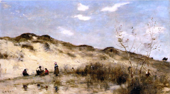  Jean-Baptiste-Camille Corot A Dune at Dunkirk - Canvas Art Print