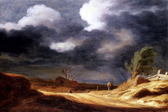  Pieter Molyn A Dune Landscape with Travellers on a Path - Canvas Art Print