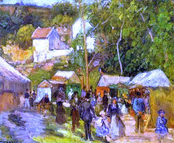  Camille Pissarro A Fair at l'Hermitage near Pontoise - Canvas Art Print