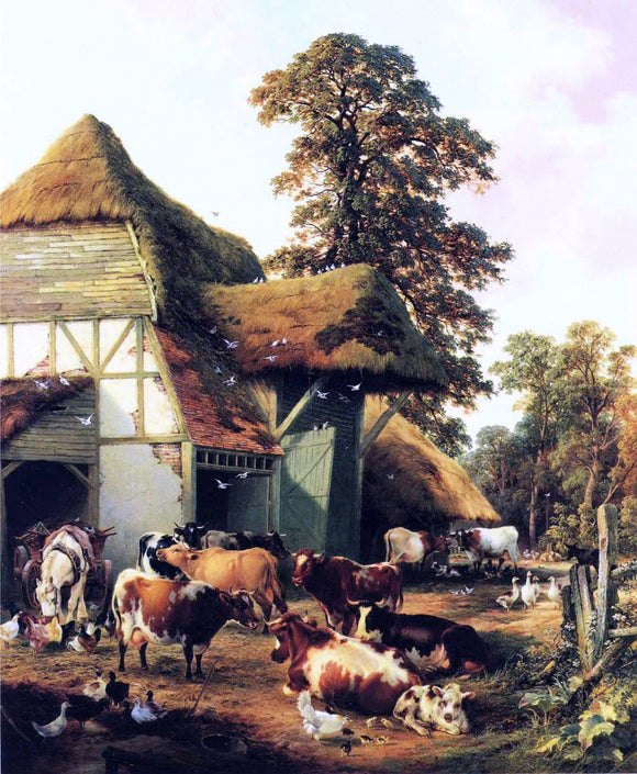  Thomas Sidney Cooper A Farm in Kent - Canvas Art Print