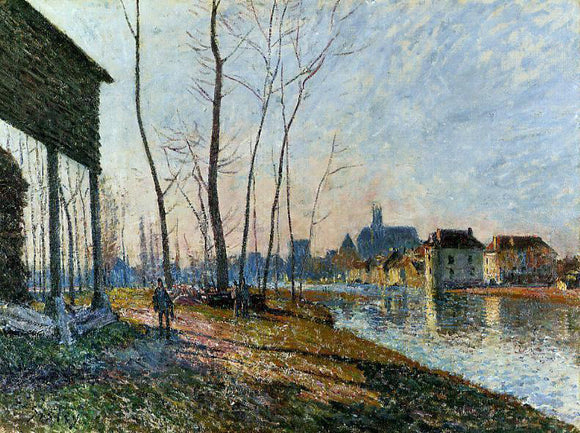  Alfred Sisley A February Morning at Moret-sur-Loing - Canvas Art Print