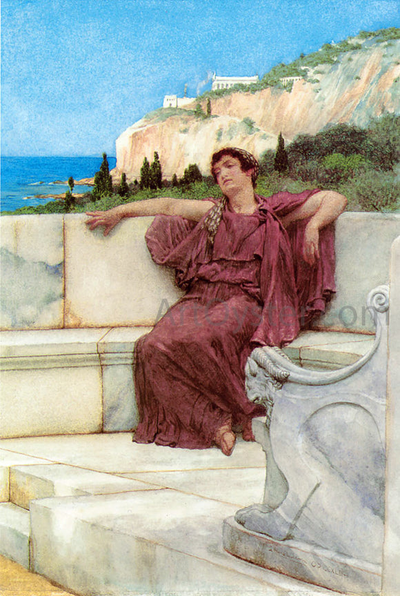  Sir Lawrence Alma-Tadema A Female Figure Resting (also known as Dolce far Niente) - Canvas Art Print