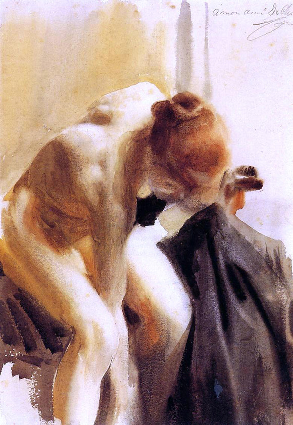  Anders Zorn A Female Nude - Canvas Art Print