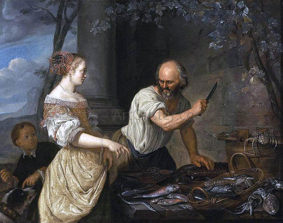  Jacob Toorenvliet A Fish Seller - Canvas Art Print