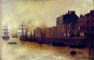  Arthur E Grimshaw Fishing Harbour - Canvas Art Print