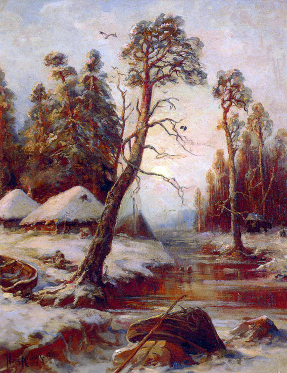  Lulii Lul'evich Klever Fishing Village At Dawn - Canvas Art Print