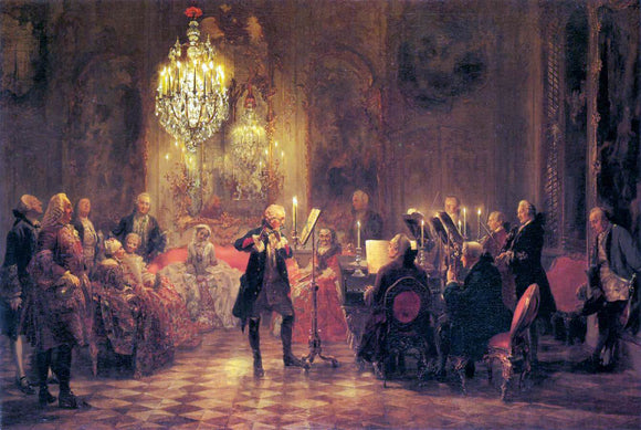  Adolph Von Menzel A Flute Concert of Frederick the Great at Sanssouci - Canvas Art Print