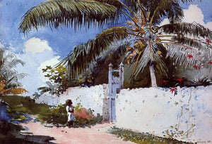  Winslow Homer A Garden in Nassau - Canvas Art Print