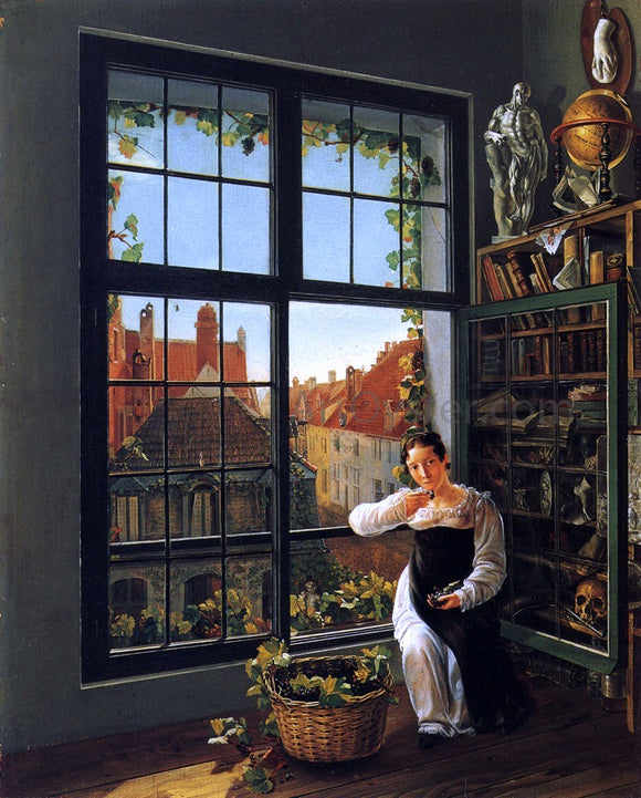  Frans Vervloet Girl at a Window - Canvas Art Print
