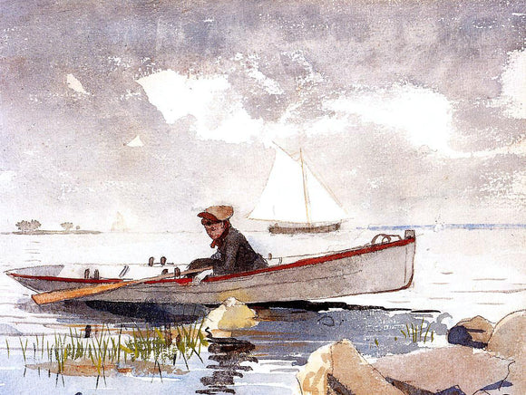  Winslow Homer A Girl in a Punt - Canvas Art Print
