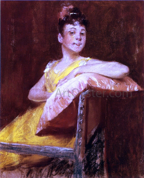  William Merritt Chase A Girl in Yellow (also known as The Yellow Gown) - Canvas Art Print