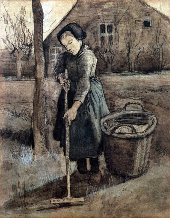  Vincent Van Gogh The Girl Raking - Canvas Art Print