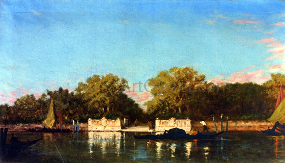  Felix Ziem Gondola at the Jardin Francais, Venice - Canvas Art Print