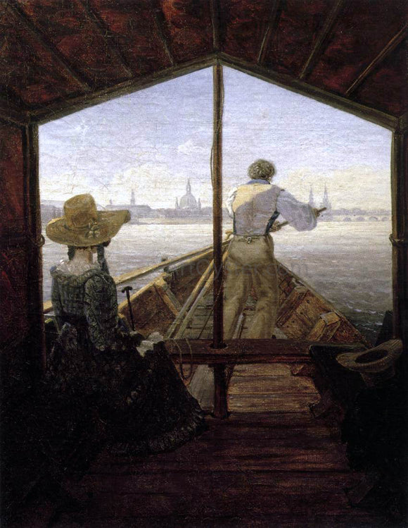  Carl Gustav Carus A Gondola on the Elbe near Dresden - Canvas Art Print