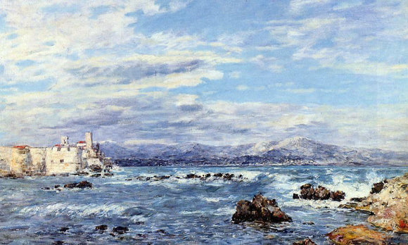  Eugene-Louis Boudin A Gusty Northwest Wind at Antibes - Canvas Art Print