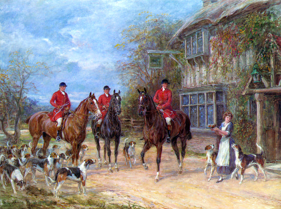  Heywood Hardy A Halt at the Inn - Canvas Art Print