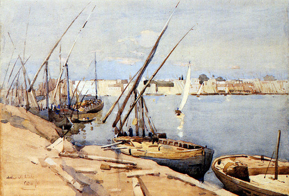  Arthur Melville A Harbor In Cairo - Canvas Art Print
