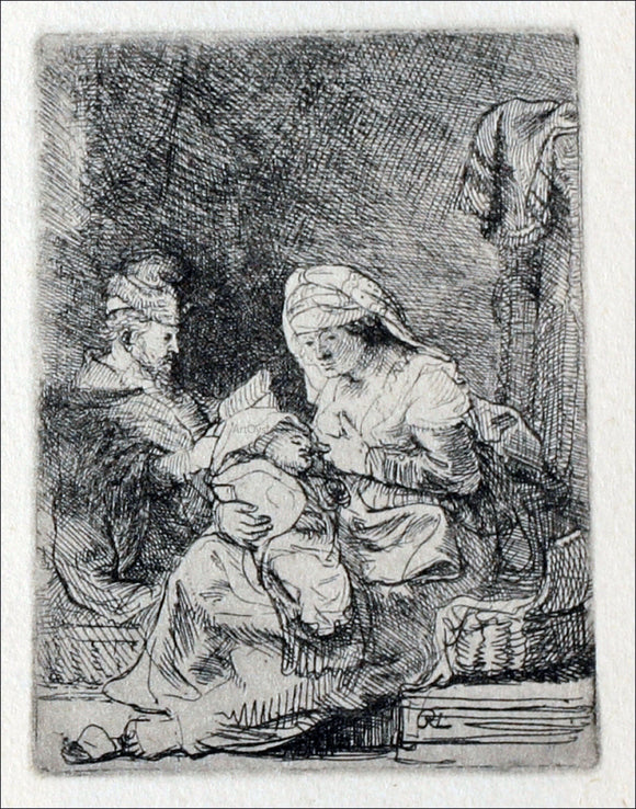  Rembrandt Van Rijn The Holy Family; The Virgin with a Basket of Linen - Canvas Art Print