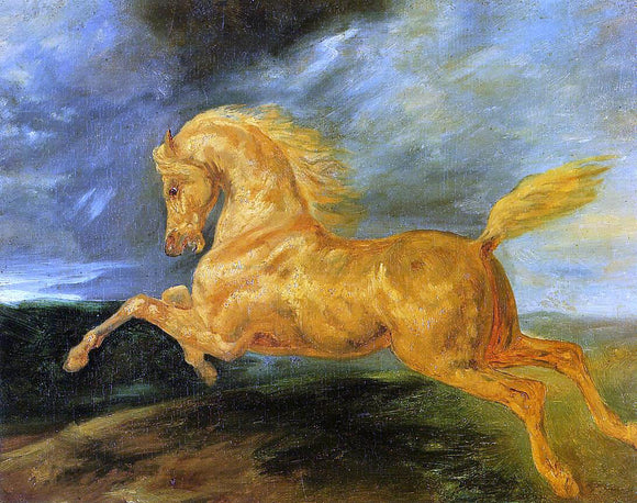  Theodore Gericault A Horse Frightened by Lightening - Canvas Art Print