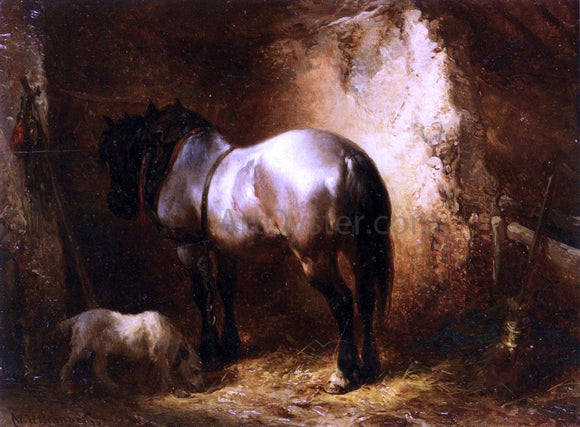 Wouterus Verschuur A Horse in a a Stable - Canvas Art Print