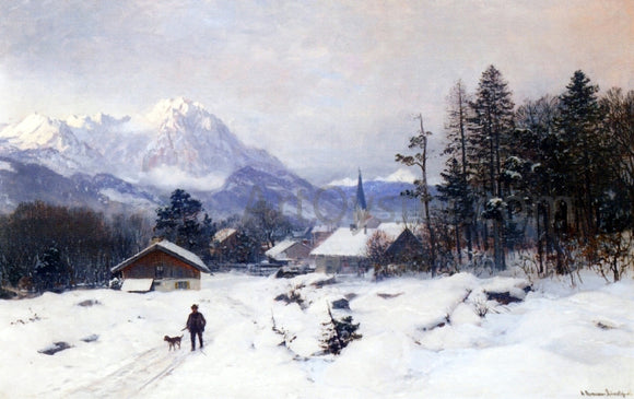  Anders Anderson-Lundby A Hunter in a Winter Landscape - Canvas Art Print
