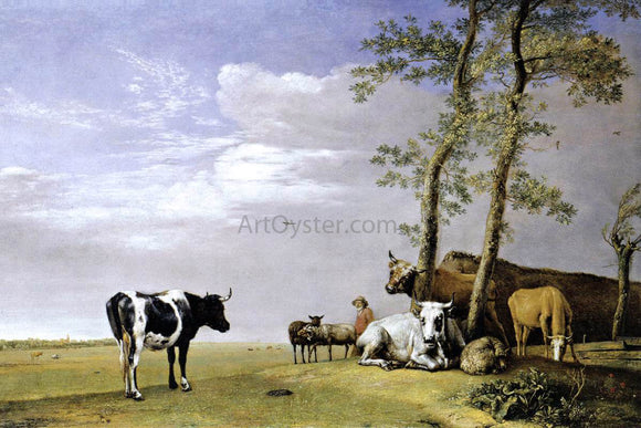  Paulus Potter A Husbandman with His Herd - Canvas Art Print