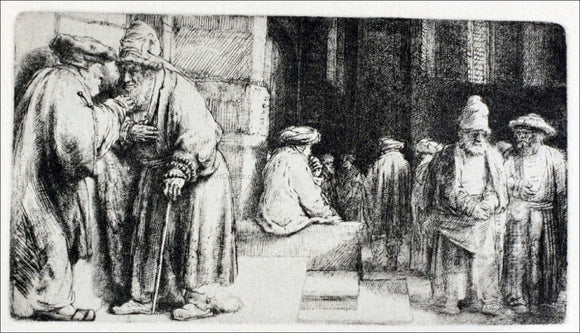  Rembrandt Van Rijn Jew's Synagogue - Canvas Art Print