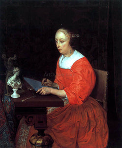  Eglon Van der Neer A Lady Drawing - Canvas Art Print