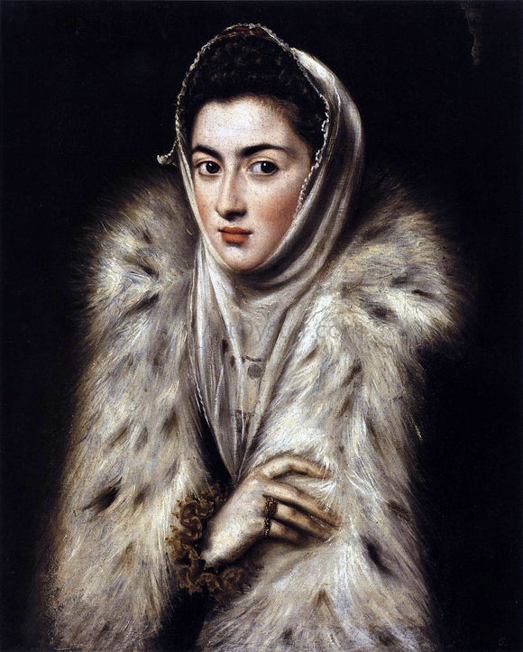  El Greco Lady in a Fur Wrap - Canvas Art Print