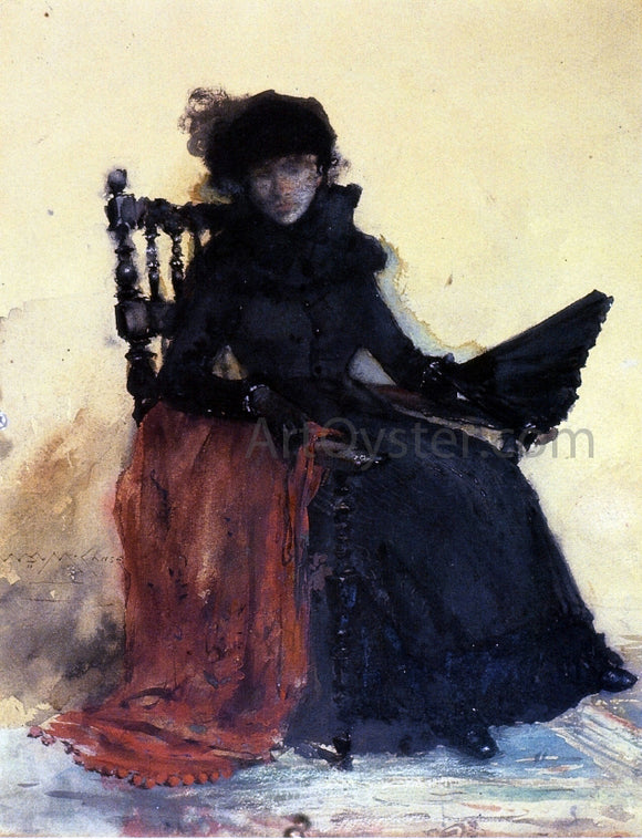  William Merritt Chase A Lady in Black (also known as The Red Shawl) - Canvas Art Print