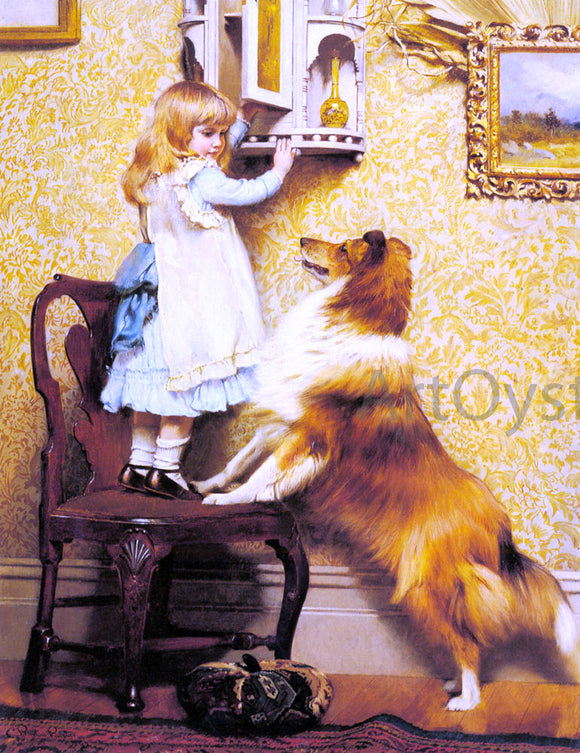  Charles Burton Barber A Little Girl and her Sheltie - Canvas Art Print