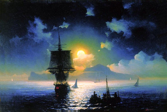  Ivan Constantinovich Aivazovsky A Lunar Night on Capri - Canvas Art Print