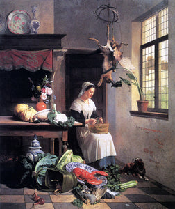  David Emile Joseph De Noter A Maid In The Kitchen - Canvas Art Print