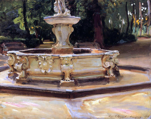  John Singer Sargent A Marble Fountain at Aranjuez, Spain - Canvas Art Print