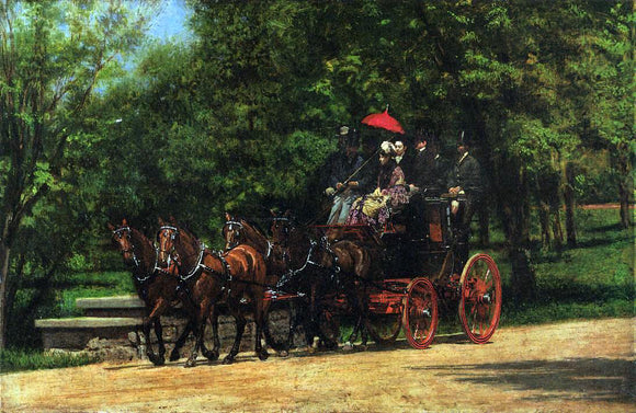  Thomas Eakins A May Morning in the Park (also known as The Fairman Robers Four-in-Hand) - Canvas Art Print