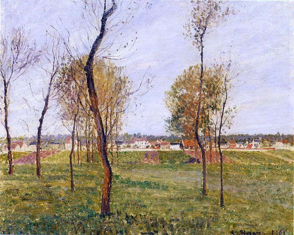  Camille Pissarro A Meadow in Moret - Canvas Art Print
