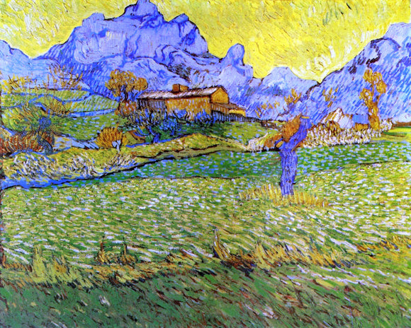  Vincent Van Gogh A Meadow in the Mountains: Le Mas de Saint-Paul - Canvas Art Print