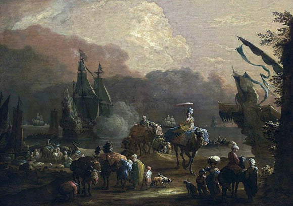  Hendrik Van Minderhout Mediterranean Harbour Scene - Canvas Art Print